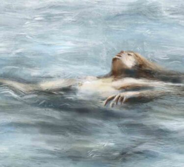 azul el mar y la mujer en perspectiva